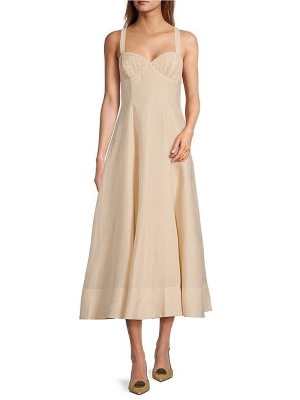 NWT Antonio Melani x Style by Simkins Page Soutache Linen Blend Sweetheart Dress - Picture 8 of 11